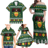 Glamorgan Wales Christmas Family Matching Off Shoulder Maxi Dress and Hawaiian Shirt Cymru Dragon And Daffodil - Wonder Print Shop