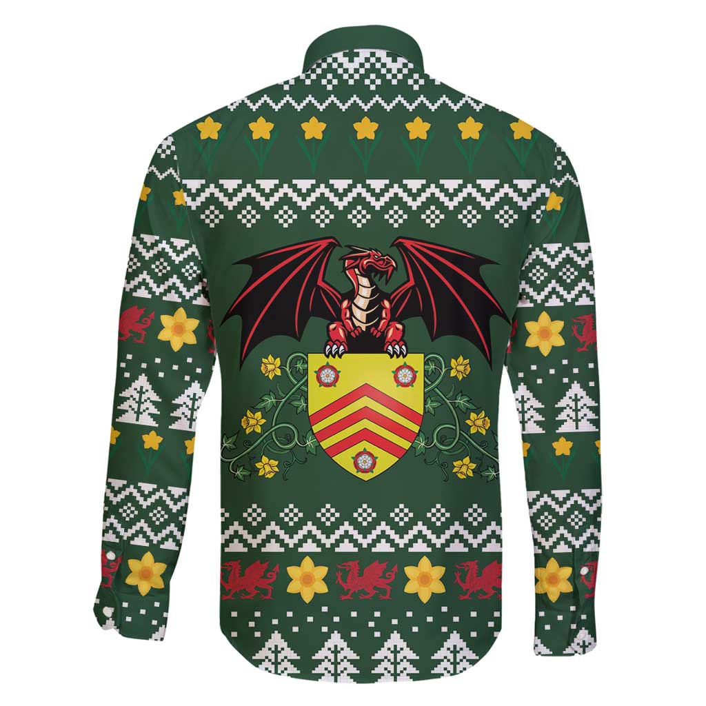 Glamorgan Wales Christmas Family Matching Puletasi and Hawaiian Shirt Cymru Dragon And Daffodil - Wonder Print Shop