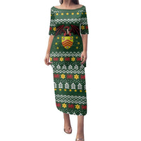 Glamorgan Wales Christmas Family Matching Puletasi and Hawaiian Shirt Cymru Dragon And Daffodil - Wonder Print Shop