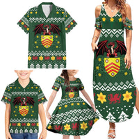 Glamorgan Wales Christmas Family Matching Summer Maxi Dress and Hawaiian Shirt Cymru Dragon And Daffodil - Wonder Print Shop