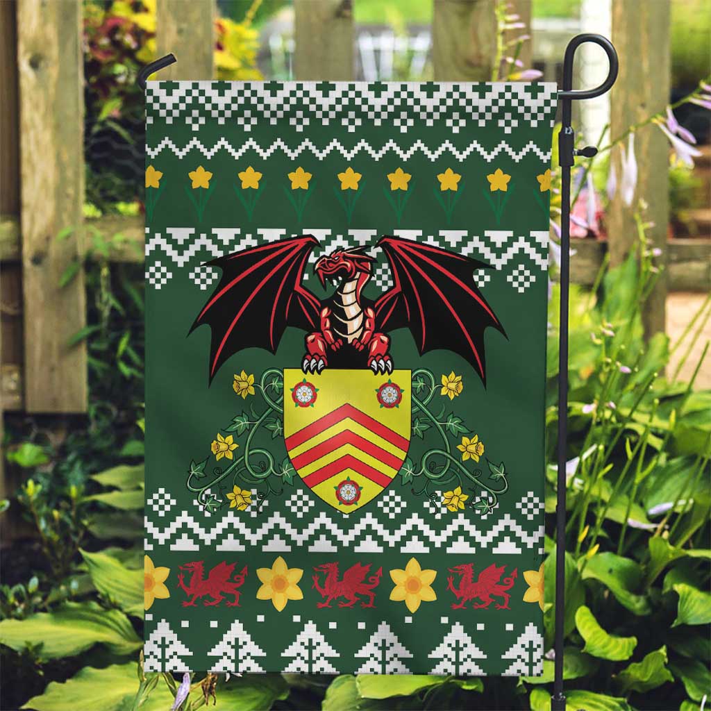 Glamorgan Wales Christmas Garden Flag Cymru Dragon And Daffodil - Wonder Print Shop
