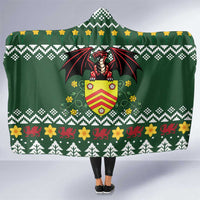 Glamorgan Wales Christmas Hooded Blanket Cymru Dragon And Daffodil - Wonder Print Shop