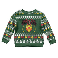 Glamorgan Wales Christmas Kid Ugly Christmas Sweater Cymru Dragon And Daffodil - Wonder Print Shop