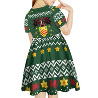 Glamorgan Wales Christmas Kid Short Sleeve Dress Cymru Dragon And Daffodil - Wonder Print Shop