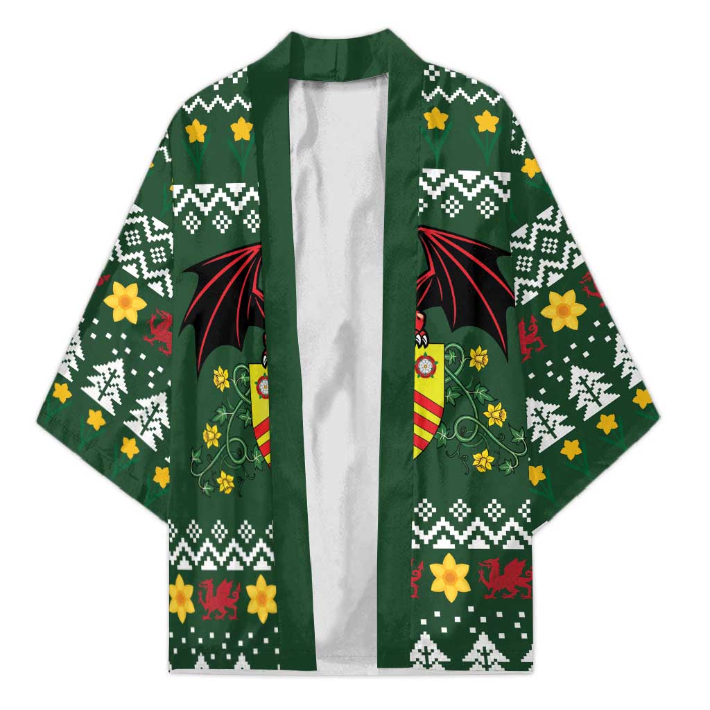 Glamorgan Wales Christmas Kimono Cymru Dragon And Daffodil - Wonder Print Shop