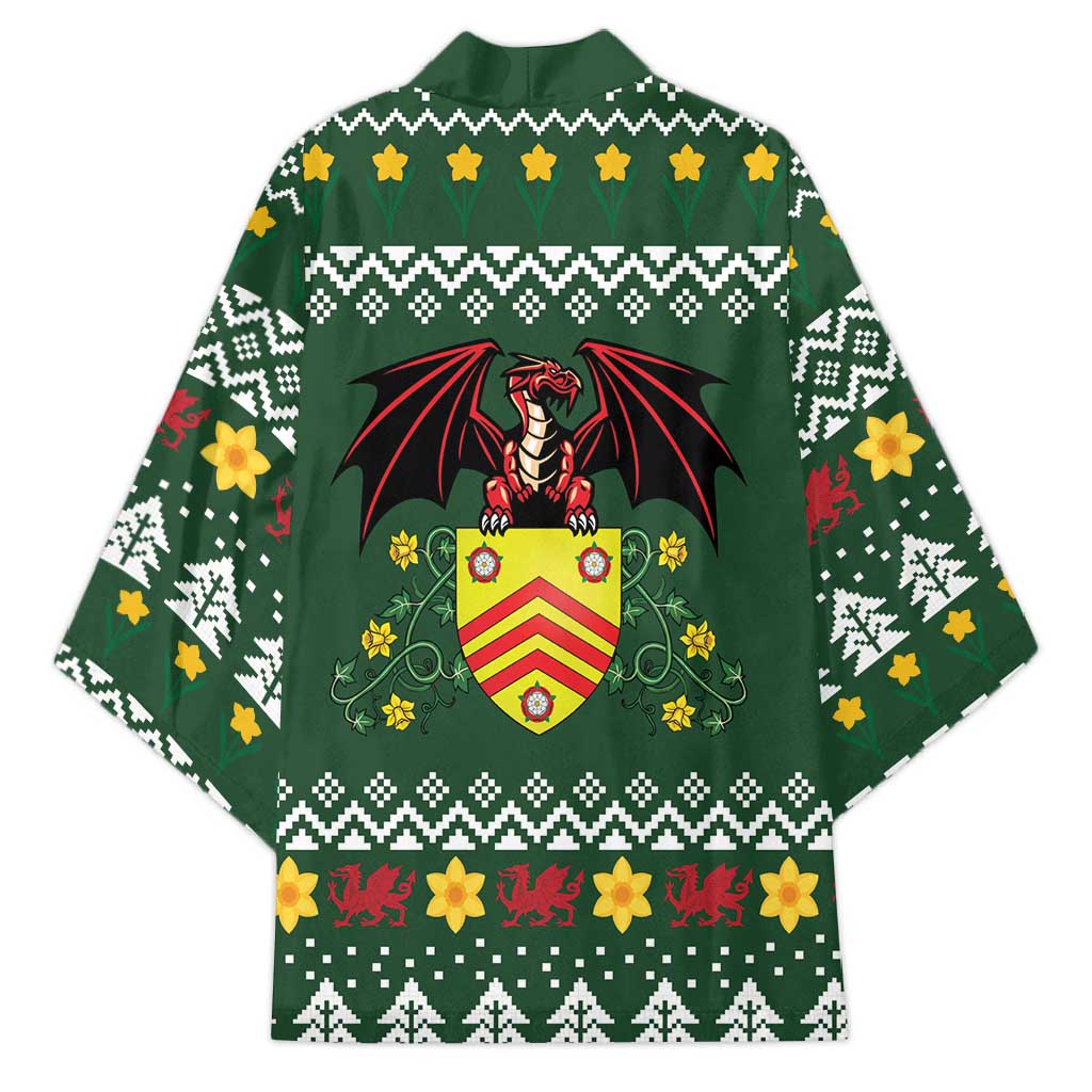 Glamorgan Wales Christmas Kimono Cymru Dragon And Daffodil - Wonder Print Shop