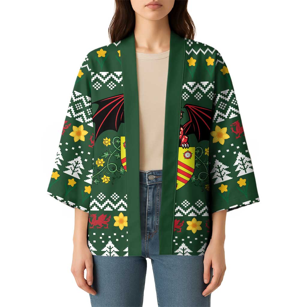 Glamorgan Wales Christmas Kimono Cymru Dragon And Daffodil - Wonder Print Shop