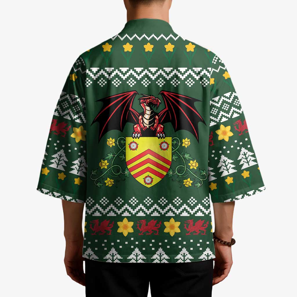 Glamorgan Wales Christmas Kimono Cymru Dragon And Daffodil - Wonder Print Shop