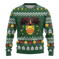 Glamorgan Wales Christmas Ugly Christmas Sweater Cymru Dragon And Daffodil - Wonder Print Shop