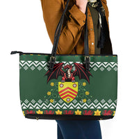 Glamorgan Wales Christmas Leather Tote Bag Cymru Dragon And Daffodil - Wonder Print Shop