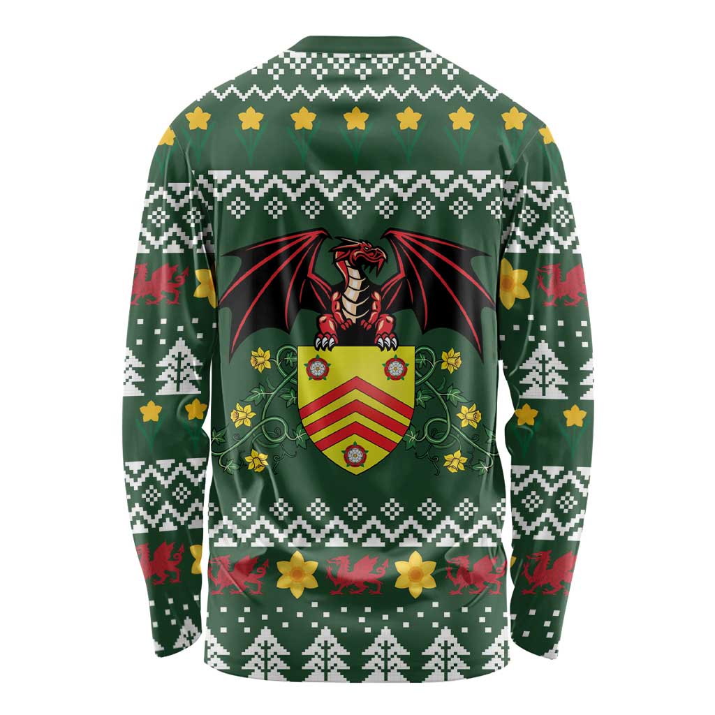 Glamorgan Wales Christmas Long Sleeve Shirt Cymru Dragon And Daffodil - Wonder Print Shop