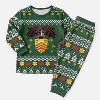 Glamorgan Wales Christmas Pajama Set Cymru Dragon And Daffodil - Wonder Print Shop