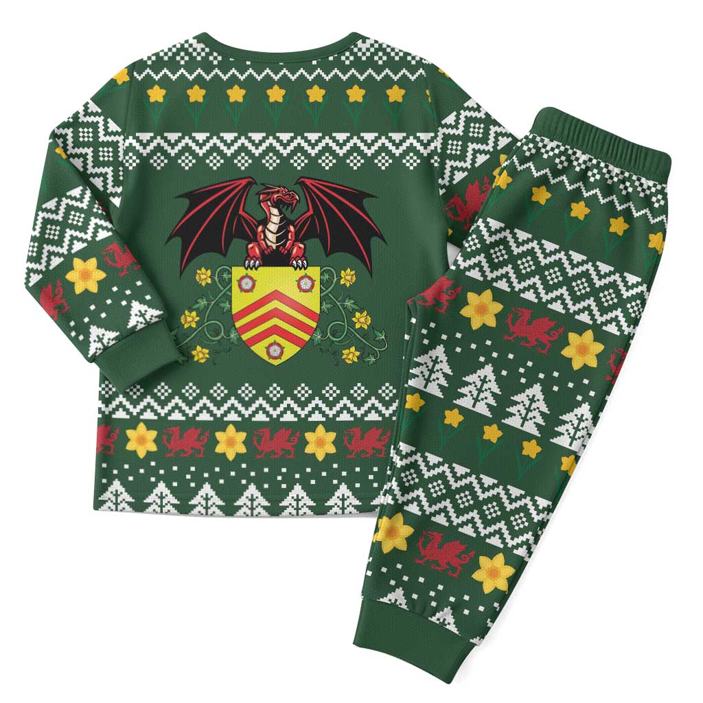 Glamorgan Wales Christmas Pajama Set Cymru Dragon And Daffodil - Wonder Print Shop
