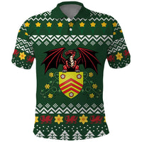 Glamorgan Wales Christmas Polo Shirt Cymru Dragon And Daffodil - Wonder Print Shop