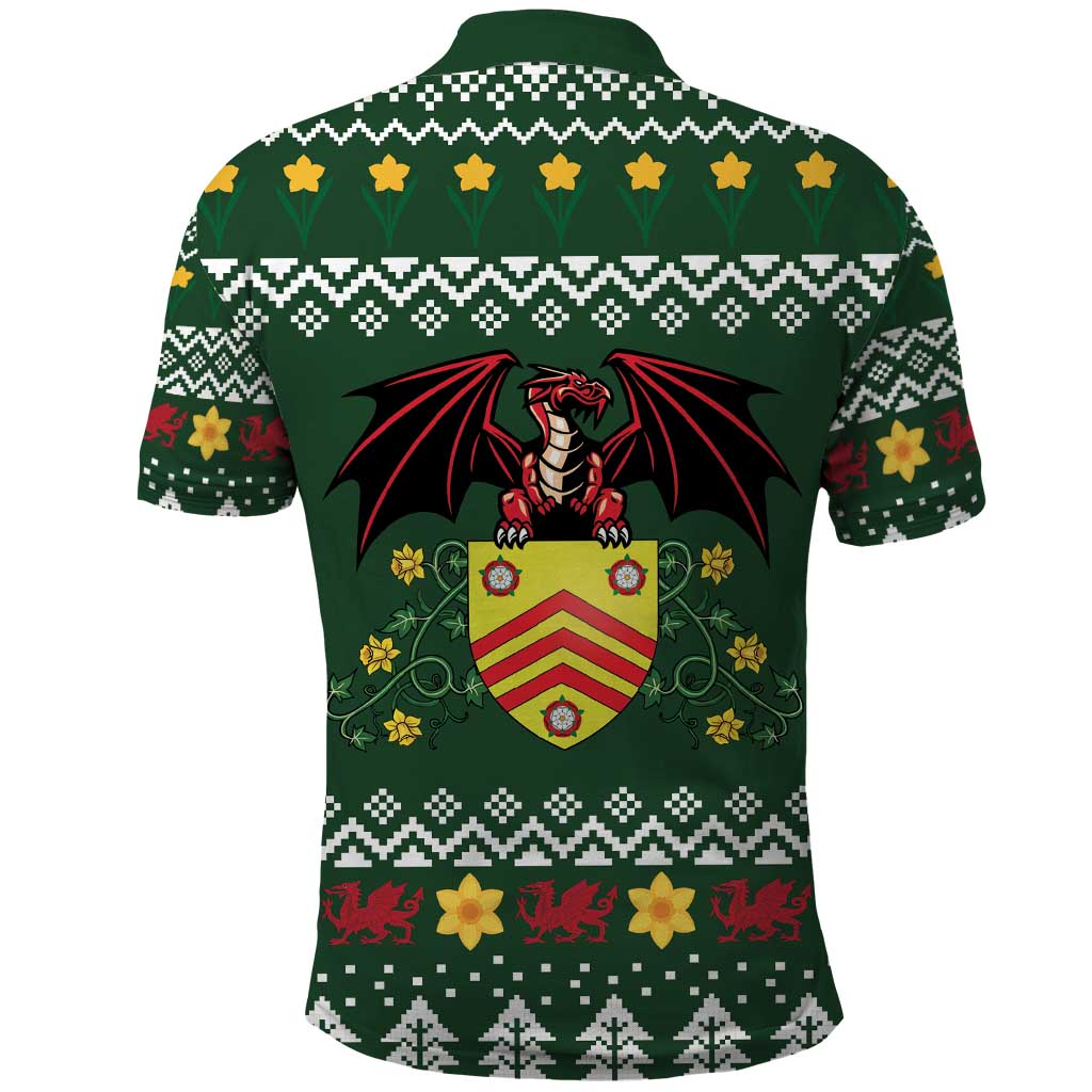 Glamorgan Wales Christmas Polo Shirt Cymru Dragon And Daffodil - Wonder Print Shop