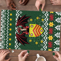 Glamorgan Wales Christmas Puzzle Cymru Dragon And Daffodil - Wonder Print Shop