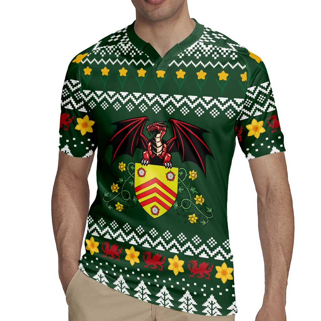 Glamorgan Wales Christmas Rugby Jersey Cymru Dragon And Daffodil - Wonder Print Shop
