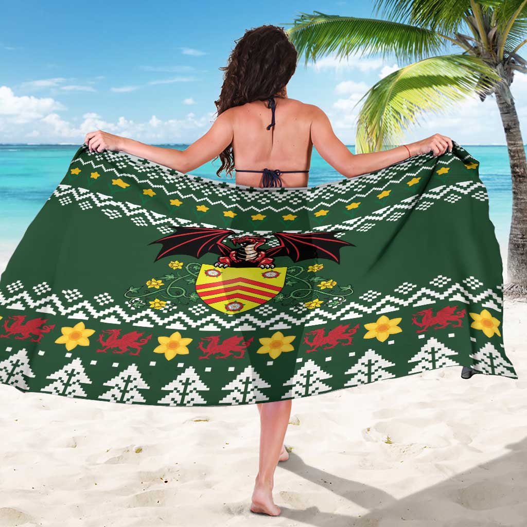 Glamorgan Wales Christmas Sarong Cymru Dragon And Daffodil - Wonder Print Shop