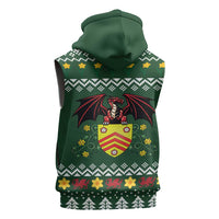 Glamorgan Wales Christmas Sleeveless Zip Hoodie Cymru Dragon And Daffodil - Wonder Print Shop
