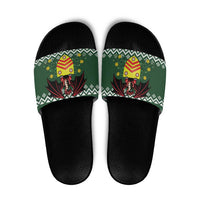 Glamorgan Wales Christmas Slide Sandals Cymru Dragon And Daffodil - Wonder Print Shop