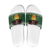 Glamorgan Wales Christmas Slide Sandals Cymru Dragon And Daffodil - Wonder Print Shop