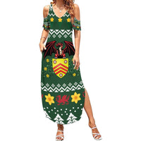 Glamorgan Wales Christmas Summer Maxi Dress Cymru Dragon And Daffodil - Wonder Print Shop