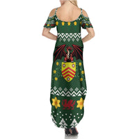 Glamorgan Wales Christmas Summer Maxi Dress Cymru Dragon And Daffodil - Wonder Print Shop