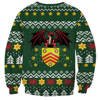 Glamorgan Wales Christmas Sweatshirt Cymru Dragon And Daffodil - Wonder Print Shop
