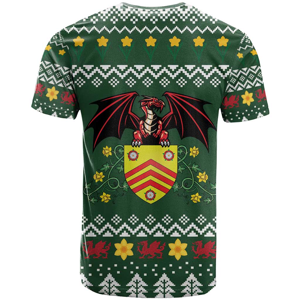 Glamorgan Wales Christmas T Shirt Cymru Dragon And Daffodil - Wonder Print Shop