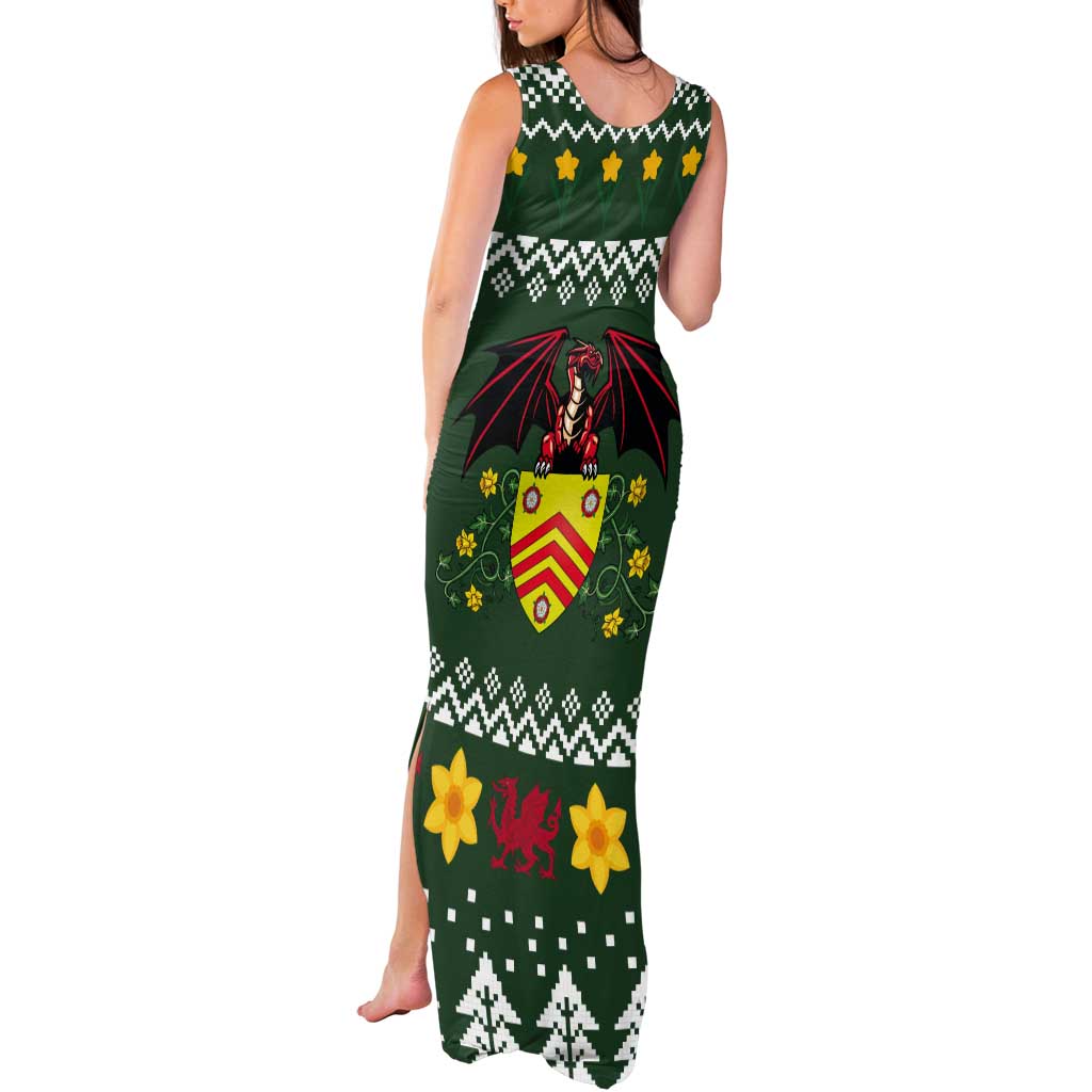 Glamorgan Wales Christmas Tank Maxi Dress Cymru Dragon And Daffodil - Wonder Print Shop