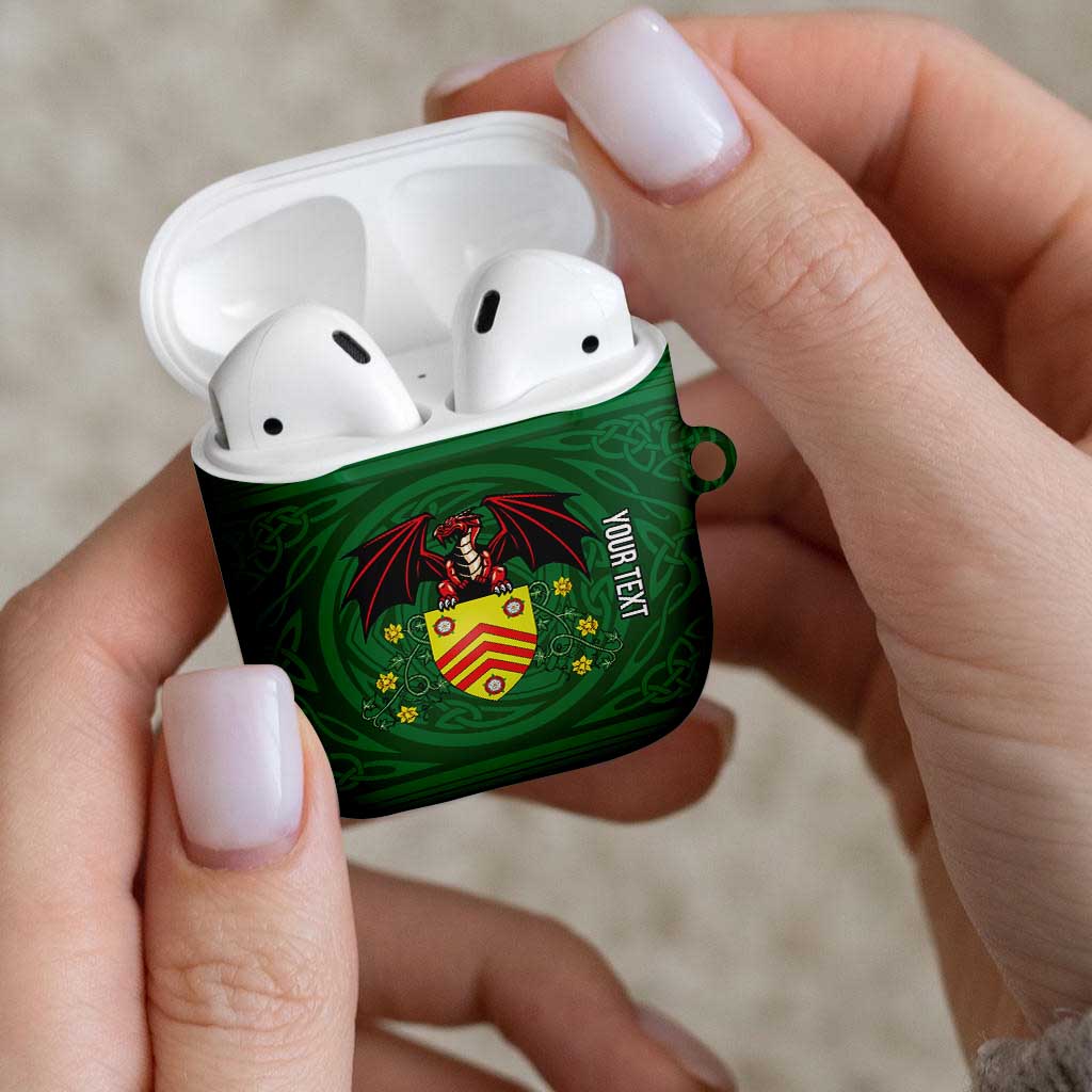 Personalized Glamorgan Wales AirPods Case Welsh Red Dragon And Daffodil - Wonder Print Shop