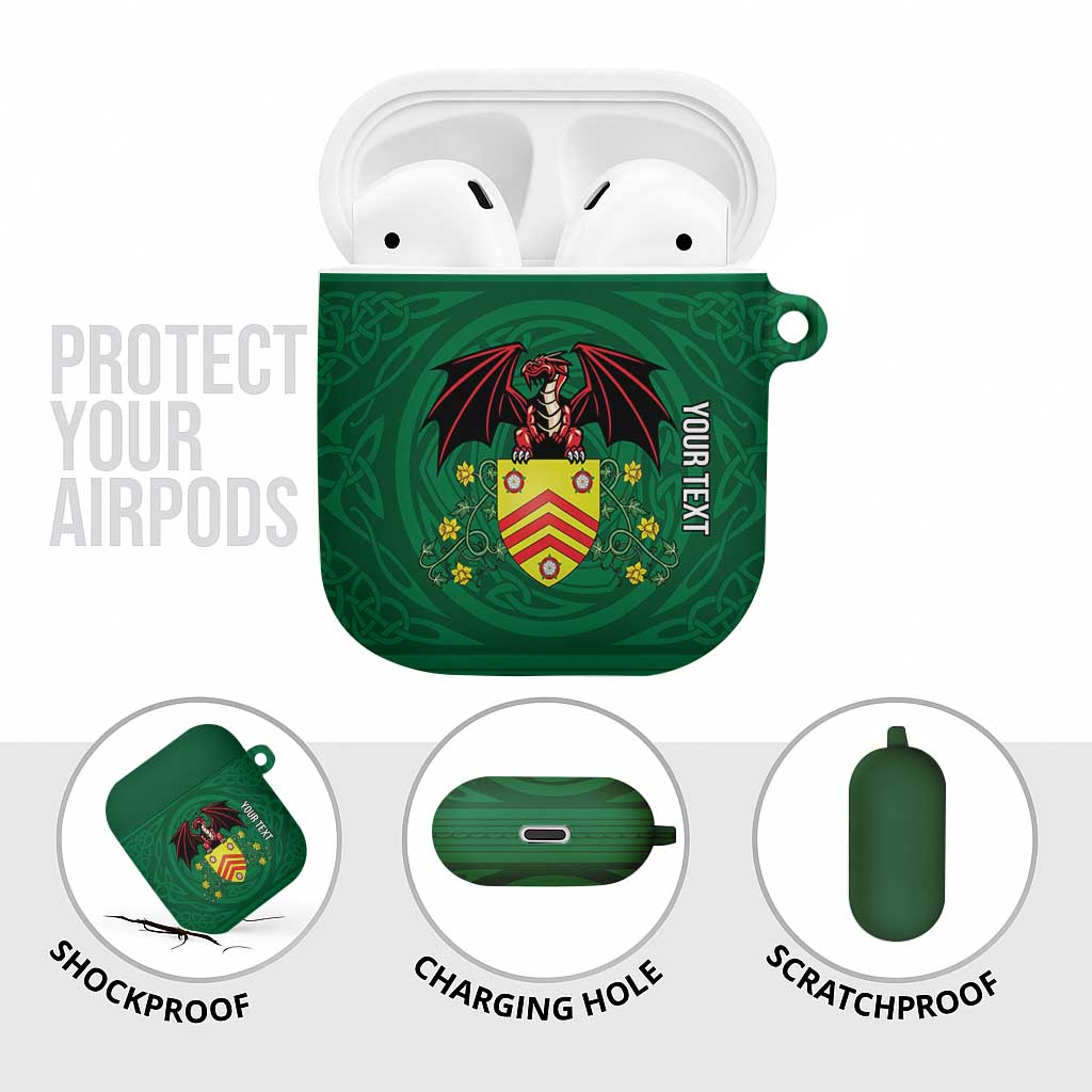 Personalized Glamorgan Wales AirPods Case Welsh Red Dragon And Daffodil - Wonder Print Shop