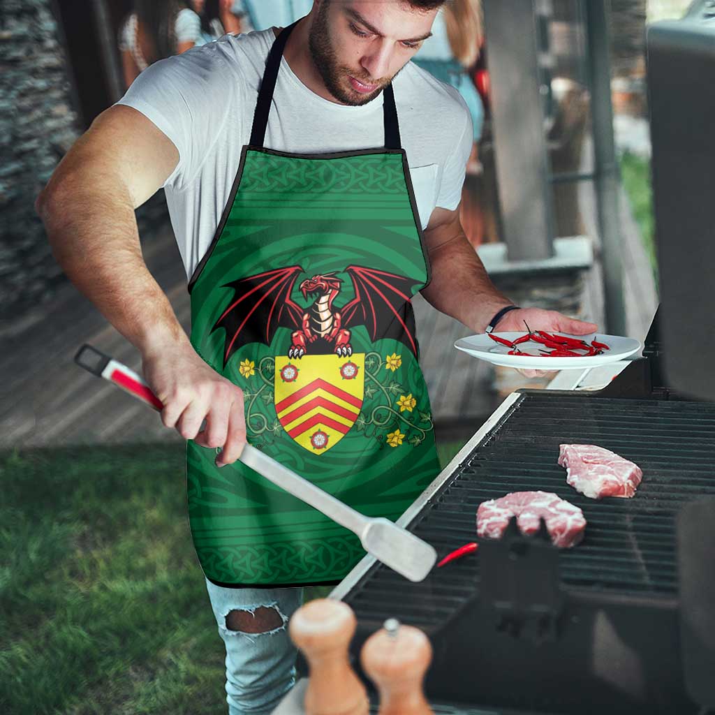 Personalized Glamorgan Wales Apron Welsh Red Dragon And Daffodil - Wonder Print Shop