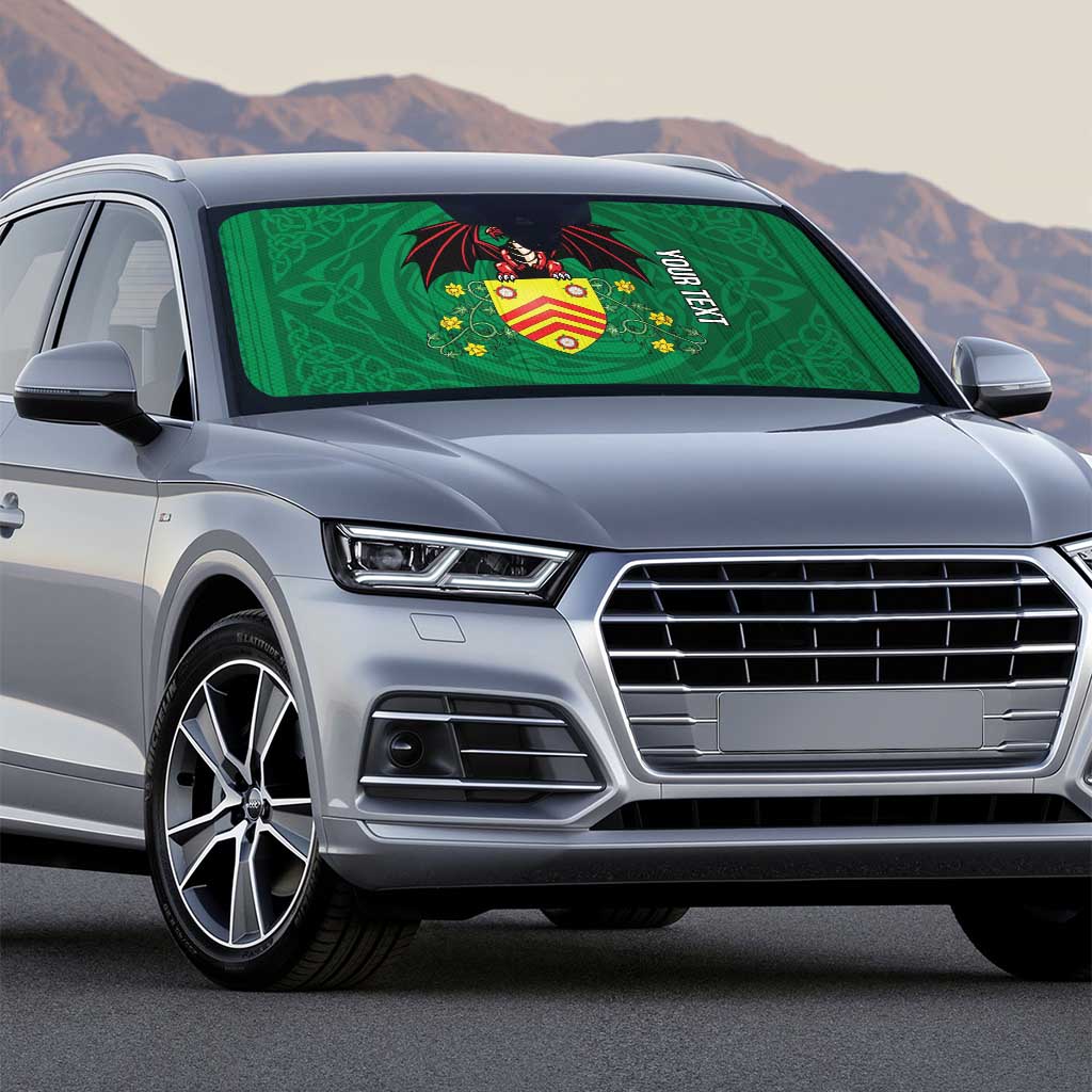 Personalized Glamorgan Wales Auto Sun Shade Welsh Red Dragon And Daffodil - Wonder Print Shop