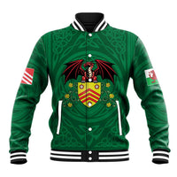 Personalized Glamorgan Wales Baseball Jacket Welsh Red Dragon And Daffodil - Wonder Print Shop