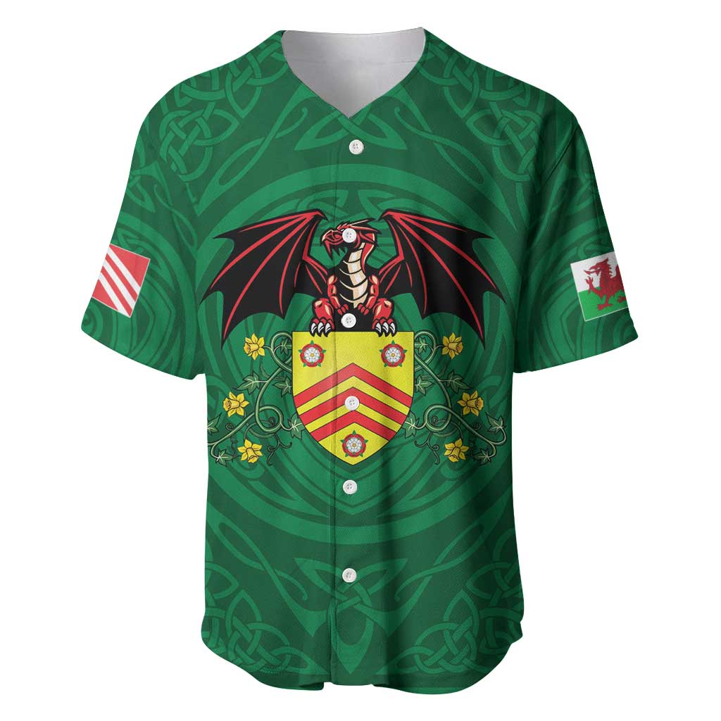 Personalized Glamorgan Wales Baseball Jersey Welsh Red Dragon And Daffodil - Wonder Print Shop
