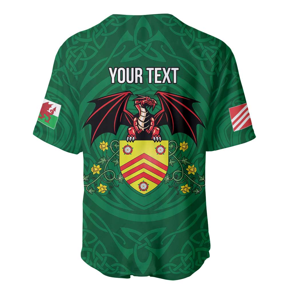 Personalized Glamorgan Wales Baseball Jersey Welsh Red Dragon And Daffodil - Wonder Print Shop