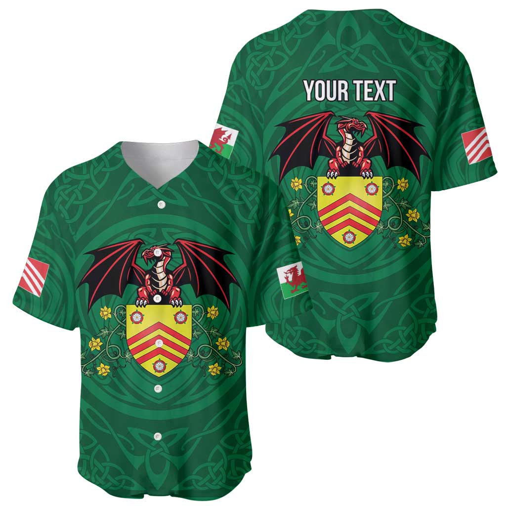 Personalized Glamorgan Wales Baseball Jersey Welsh Red Dragon And Daffodil - Wonder Print Shop