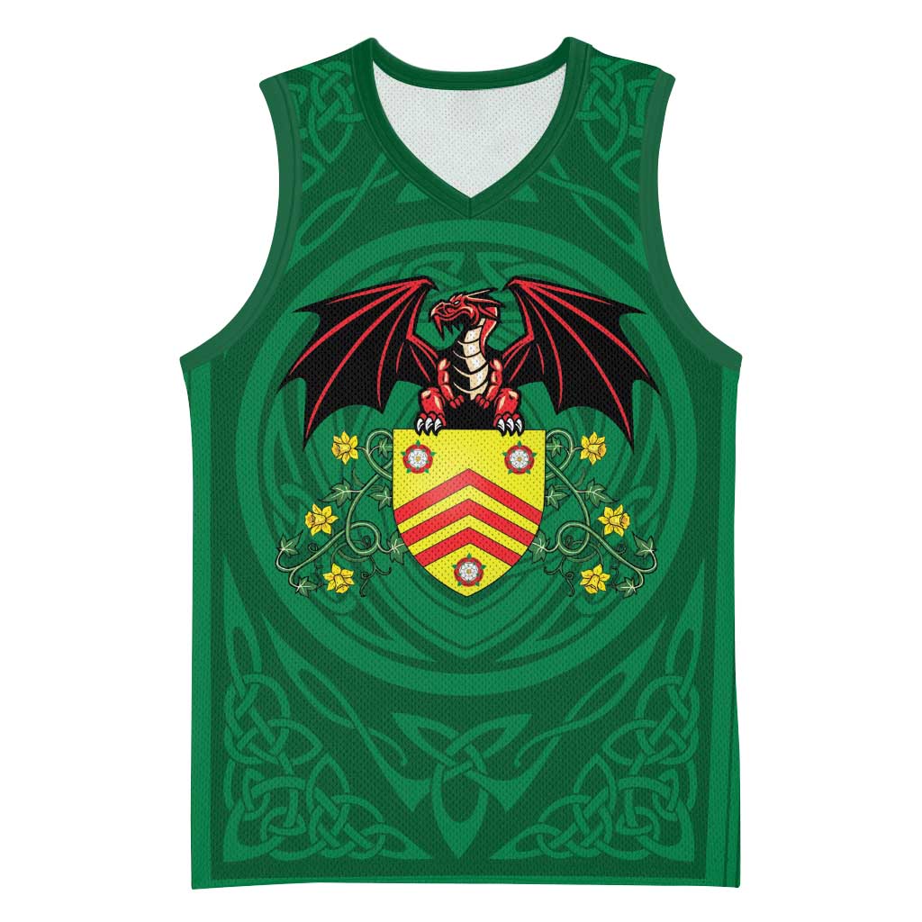 Personalized Glamorgan Wales Basketball Jersey Welsh Red Dragon And Daffodil - Wonder Print Shop