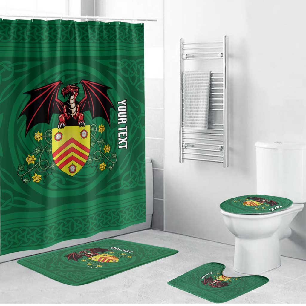Personalized Glamorgan Wales Bathroom Set Welsh Red Dragon And Daffodil - Wonder Print Shop