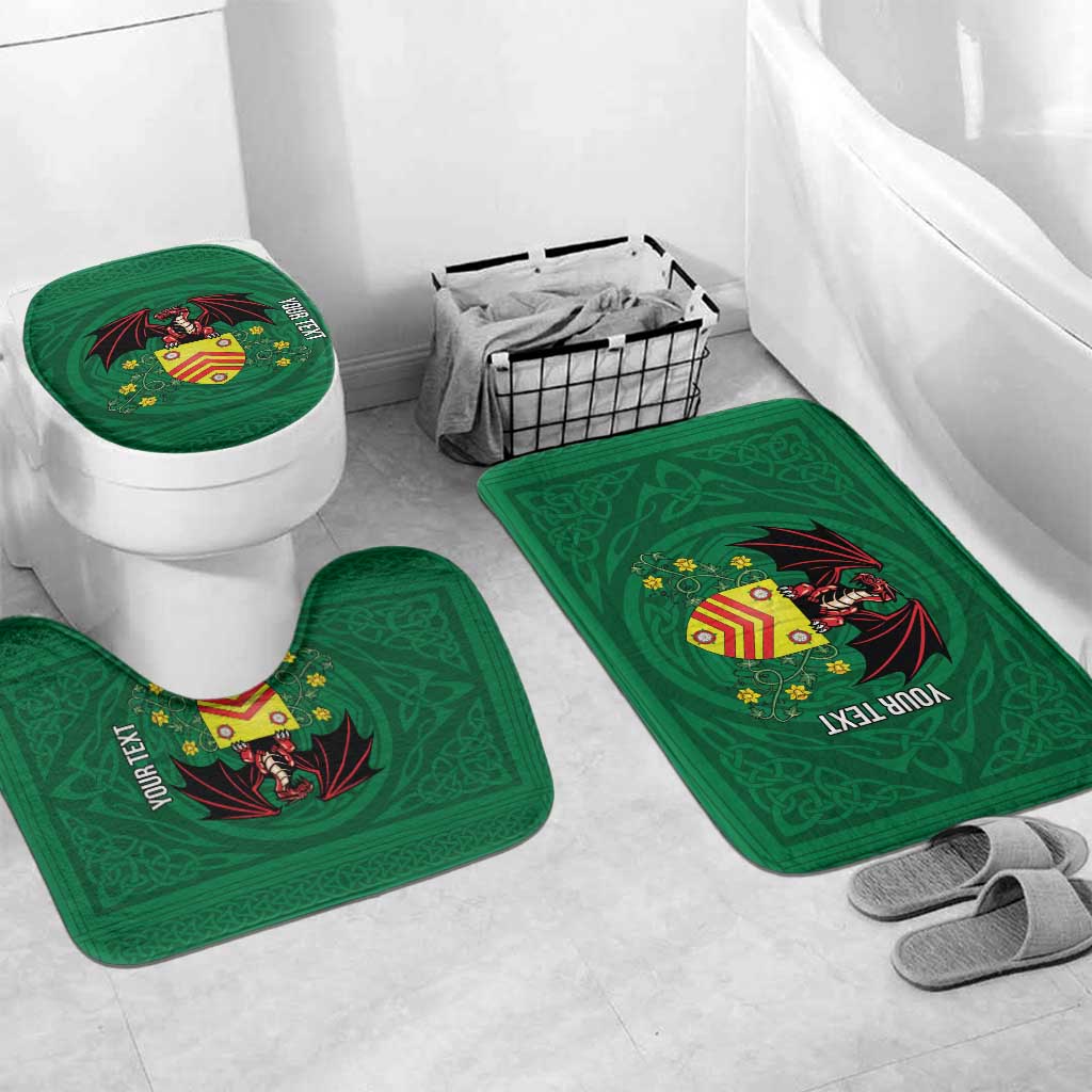 Personalized Glamorgan Wales Bathroom Set Welsh Red Dragon And Daffodil - Wonder Print Shop