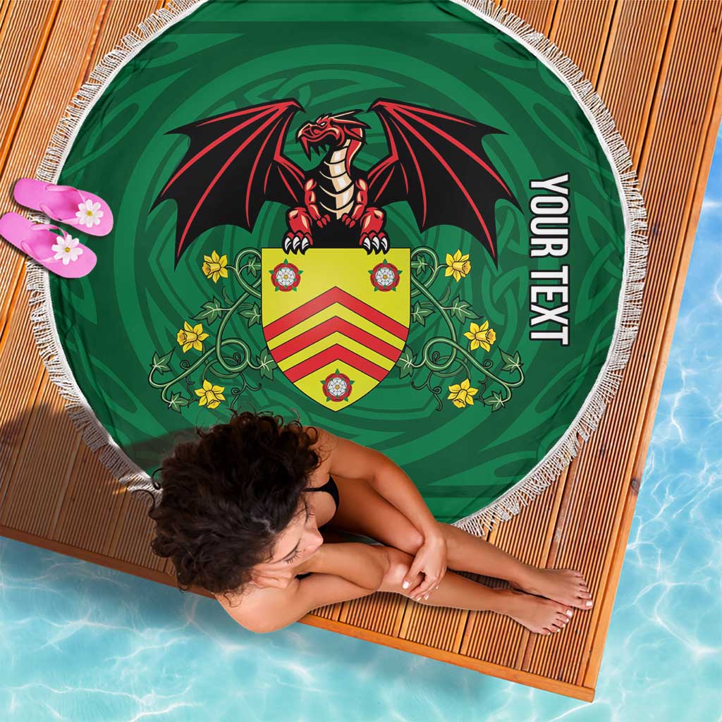 Personalized Glamorgan Wales Beach Blanket Welsh Red Dragon And Daffodil - Wonder Print Shop