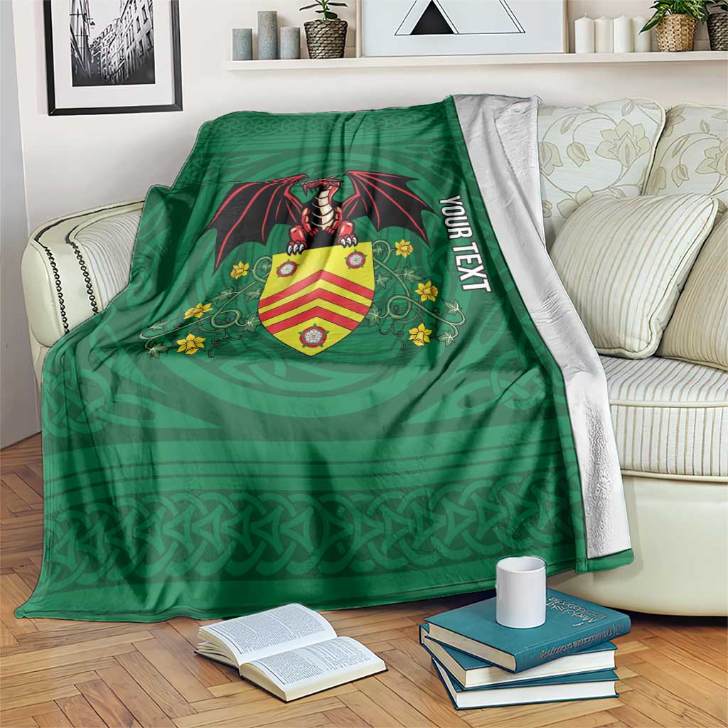 Personalized Glamorgan Wales Blanket Welsh Red Dragon And Daffodil - Wonder Print Shop