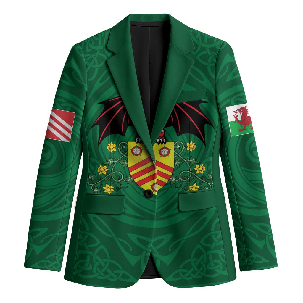 Personalized Glamorgan Wales Blazer Welsh Red Dragon And Daffodil - Wonder Print Shop
