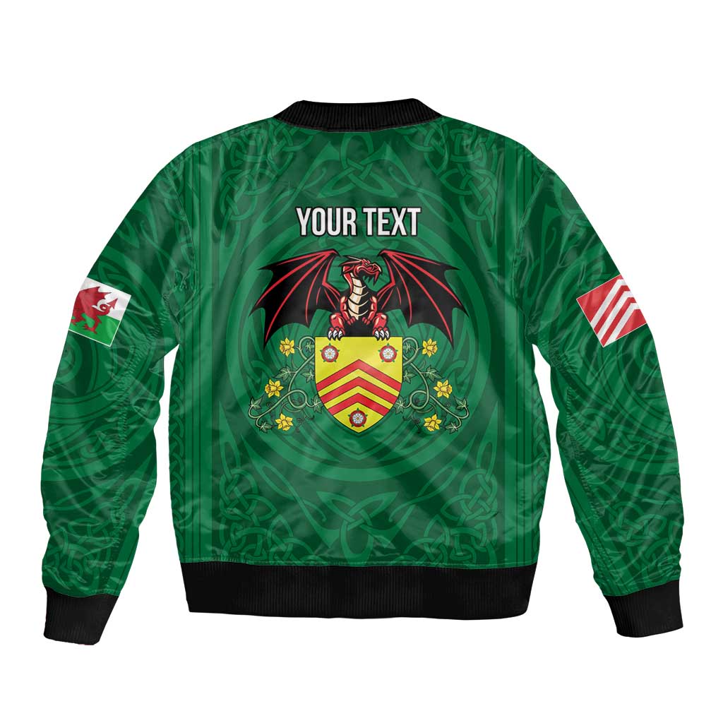 Personalized Glamorgan Wales Bomber Jacket Welsh Red Dragon And Daffodil - Wonder Print Shop