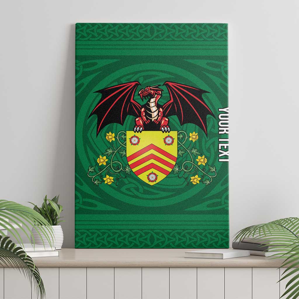 Personalized Glamorgan Wales Canvas Wall Art Welsh Red Dragon And Daffodil - Wonder Print Shop