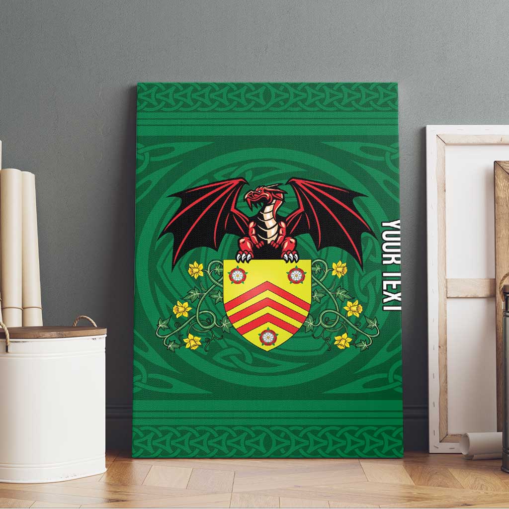 Personalized Glamorgan Wales Canvas Wall Art Welsh Red Dragon And Daffodil - Wonder Print Shop