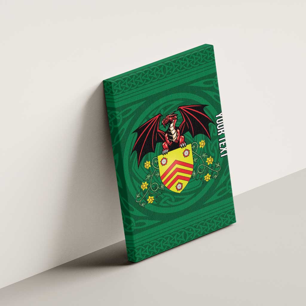 Personalized Glamorgan Wales Canvas Wall Art Welsh Red Dragon And Daffodil - Wonder Print Shop