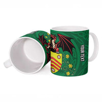 Personalized Glamorgan Wales Ceramic Mug Welsh Red Dragon And Daffodil - Wonder Print Shop