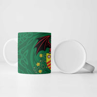 Personalized Glamorgan Wales Ceramic Mug Welsh Red Dragon And Daffodil - Wonder Print Shop